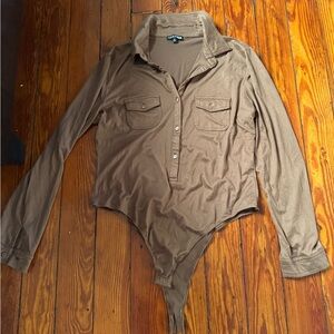Brown Long Sleeve Bodysuit Fashion Nova 1X